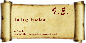 Ihring Eszter névjegykártya